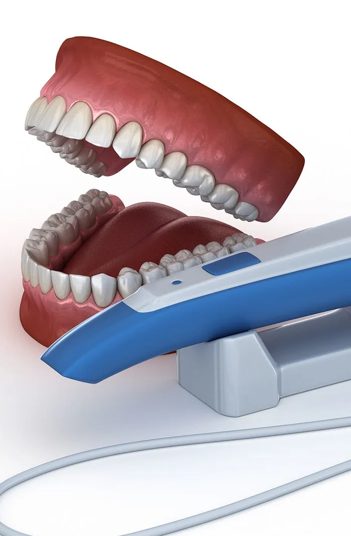 Intraoral scanner with dental model